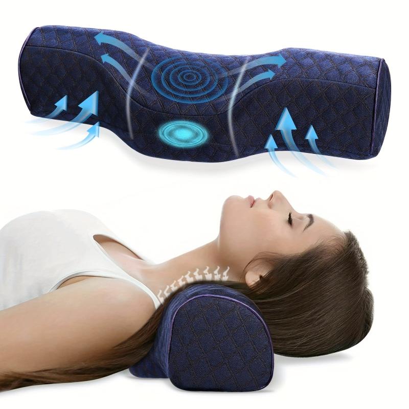 Ergonomic Cervical Neck Pillow Memory Foam Bolster Pillow