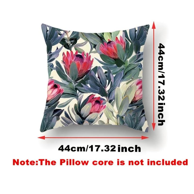 Green Plants Print Throw Pillow Case Flower Cushion Cover Home Decor