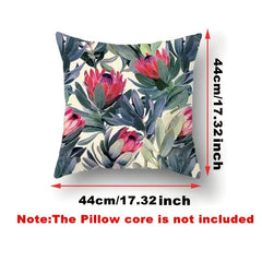 Green Plants Print Throw Pillow Case Flower Cushion Cover Home Decor