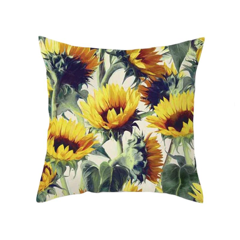 Green Plants Print Throw Pillow Case Flower Cushion Cover Home Decor