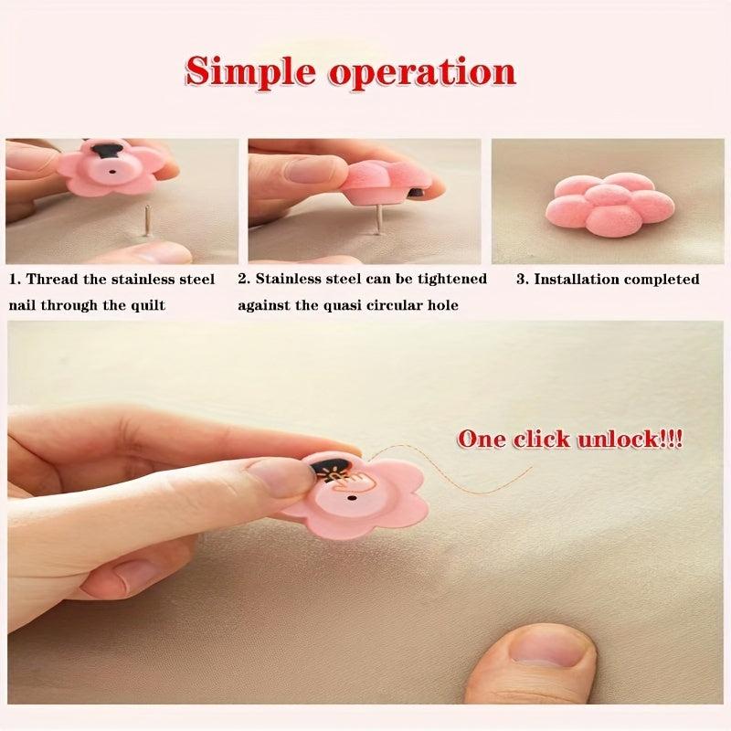 8pcs Rose Pattern Quilt Fixers Bed Sheet Quilt Anti-slip Safety Clips
