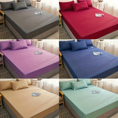 3pc Solid Brushed Fitted Sheet Set Soft Breathable Bedding w/ Deep Pocket