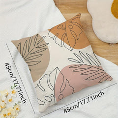 Apricot Leaf Square Cushion Cover Printed Pillowcase for Home Decor