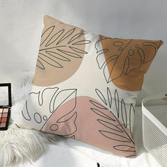 Apricot Leaf Square Cushion Cover Printed Pillowcase for Home Decor