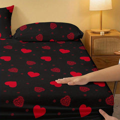 Love Print Fitted Sheet Soft Comfortable Bedding Fitted Sheet