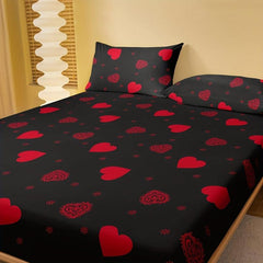 Love Print Fitted Sheet Soft Comfortable Bedding Fitted Sheet