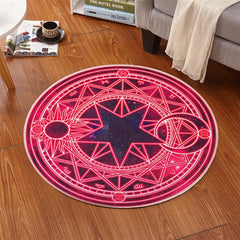 Anime Cloakroom Mat Absorbent Non Slip Soft for Chairs Fitness 23.62in Round
