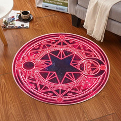 Anime Cloakroom Mat Absorbent Non Slip Soft for Chairs Fitness 23.62in Round