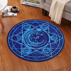 Anime Cloakroom Mat Absorbent Non Slip Soft for Chairs Fitness 23.62in Round