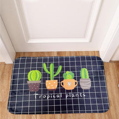 Cactus Pattern Floor Mat Soft Non-slip Bath Rug