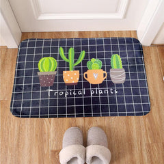Cactus Pattern Floor Mat Soft Non-slip Bath Rug