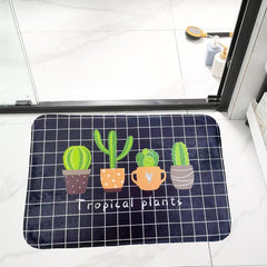 Cactus Pattern Floor Mat Soft Non-slip Bath Rug