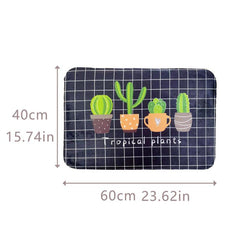 Cactus Pattern Floor Mat Soft Non-slip Bath Rug