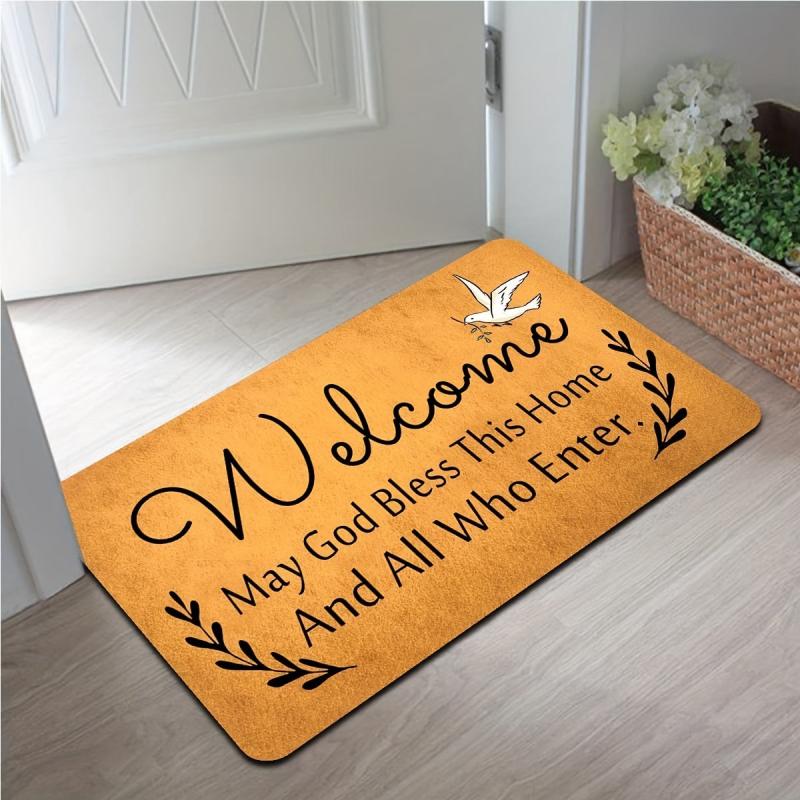 Dirt Resistant Welcome Doormat Low Pile Indoor Outdoor Entrance Mat
