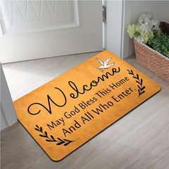 Dirt Resistant Welcome Doormat Low Pile Indoor Outdoor Entrance Mat