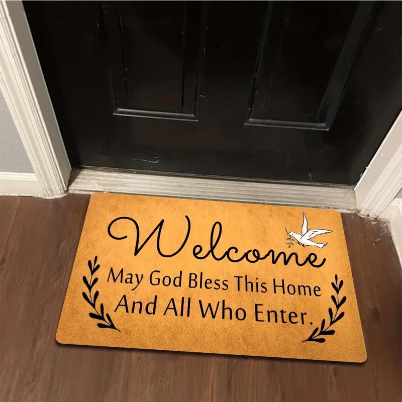 Dirt Resistant Welcome Doormat Low Pile Indoor Outdoor Entrance Mat
