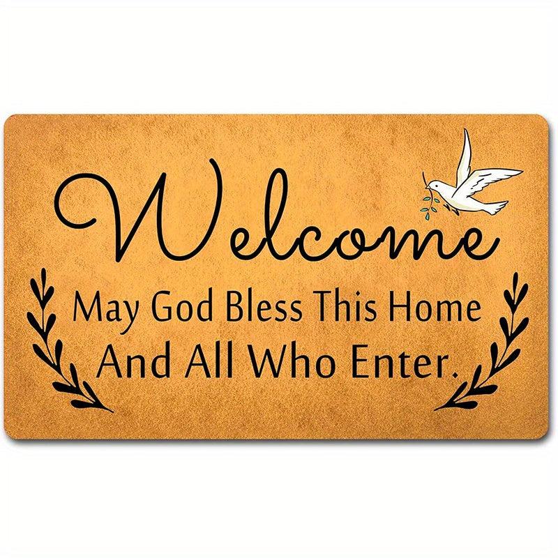 Dirt Resistant Welcome Doormat Low Pile Indoor Outdoor Entrance Mat