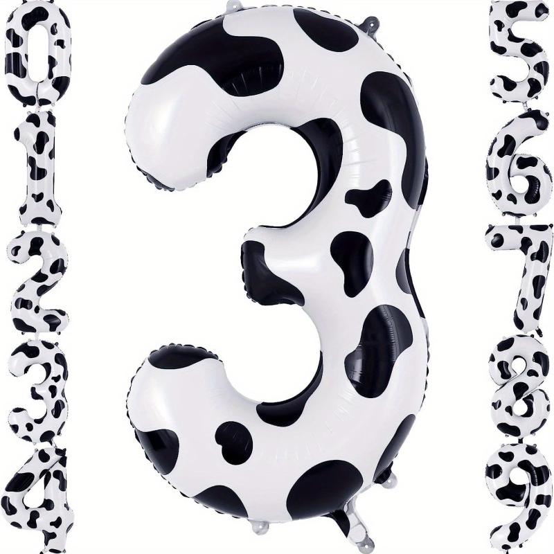 1pc Cow Print Number Balloons 40 Inch Big Cow Number Birthday Balloons