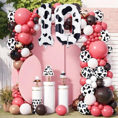 1pc Cow Print Number Balloons 40 Inch Big Cow Number Birthday Balloons