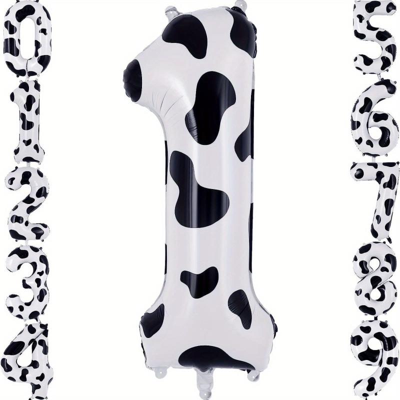 1pc Cow Print Number Balloons 40 Inch Big Cow Number Birthday Balloons
