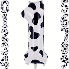 1pc Cow Print Number Balloons 40 Inch Big Cow Number Birthday Balloons