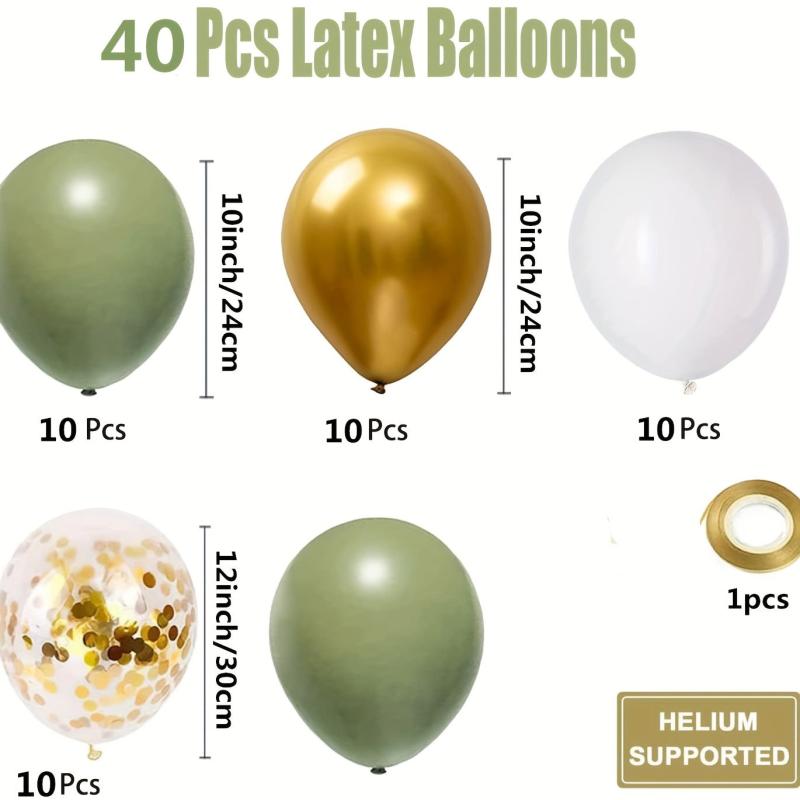 40 Olive Green Avocado Green Latex Balloons 25 30 Confetti Party Balloons