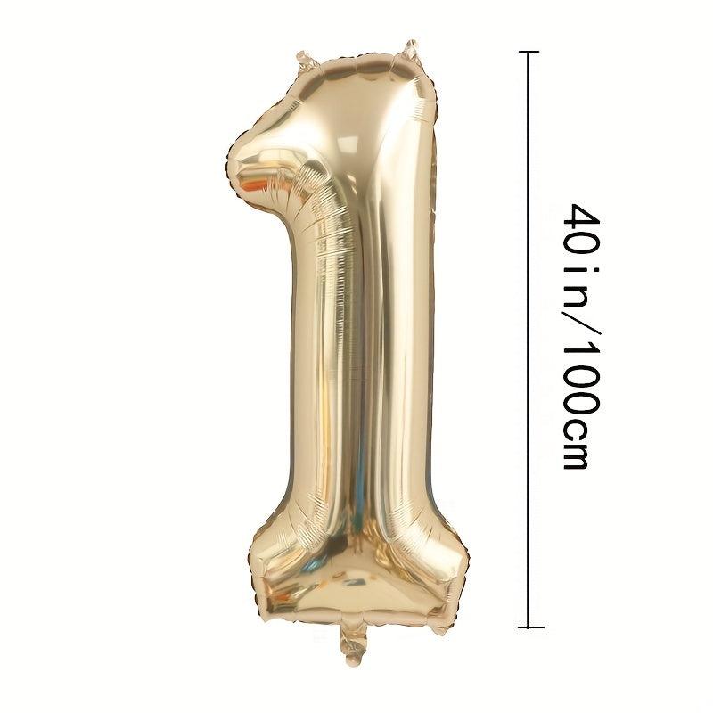 Golden Number Helium Balloons for Birthday Party Decorations