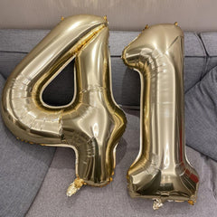Golden Number Helium Balloons for Birthday Party Decorations
