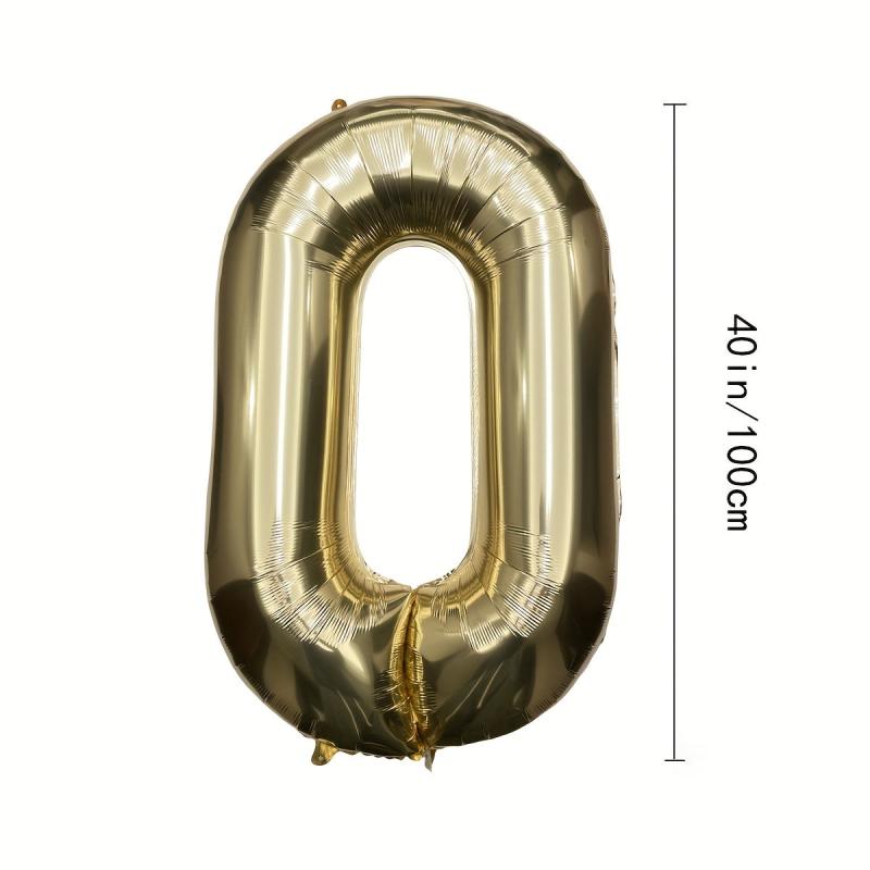 Golden Number Helium Balloons for Birthday Party Decorations