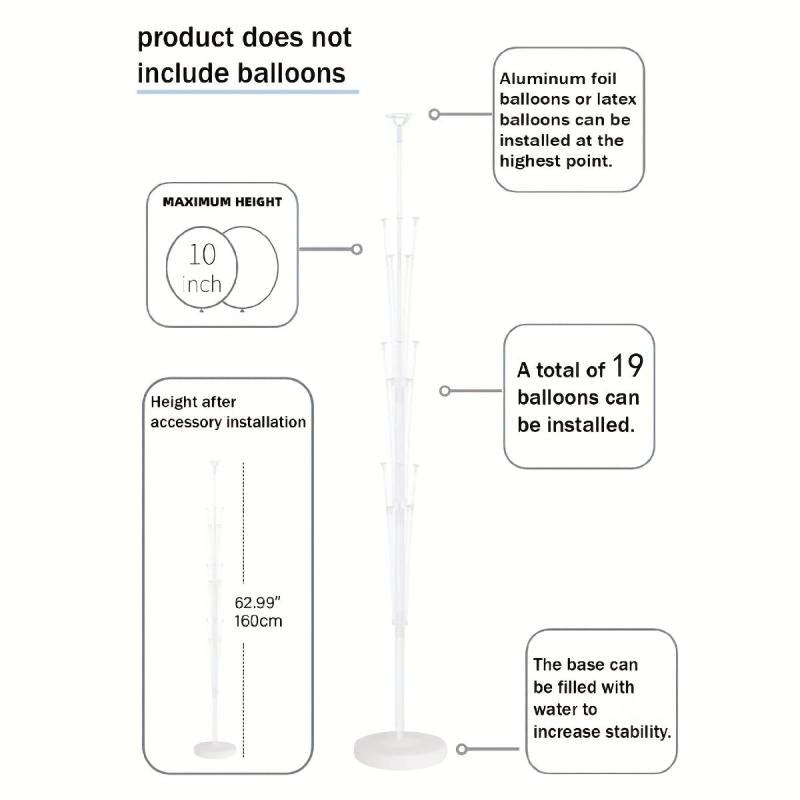 Balloon Column Stand Set with Water Base for Parties