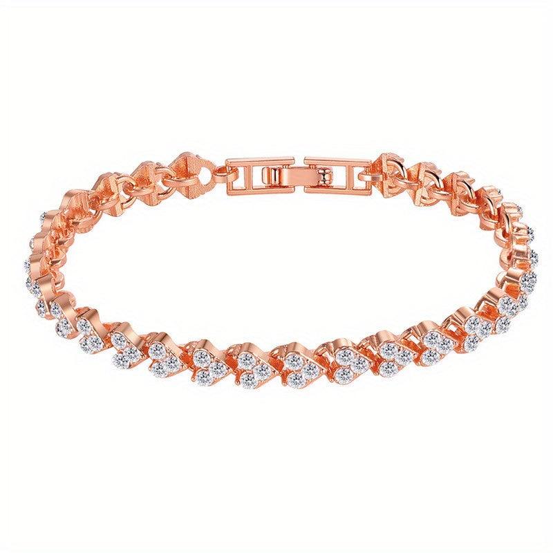 Heart Rhinestone Love Bracelet Women Girls Jewelry