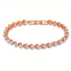 Heart Rhinestone Love Bracelet Women Girls Jewelry