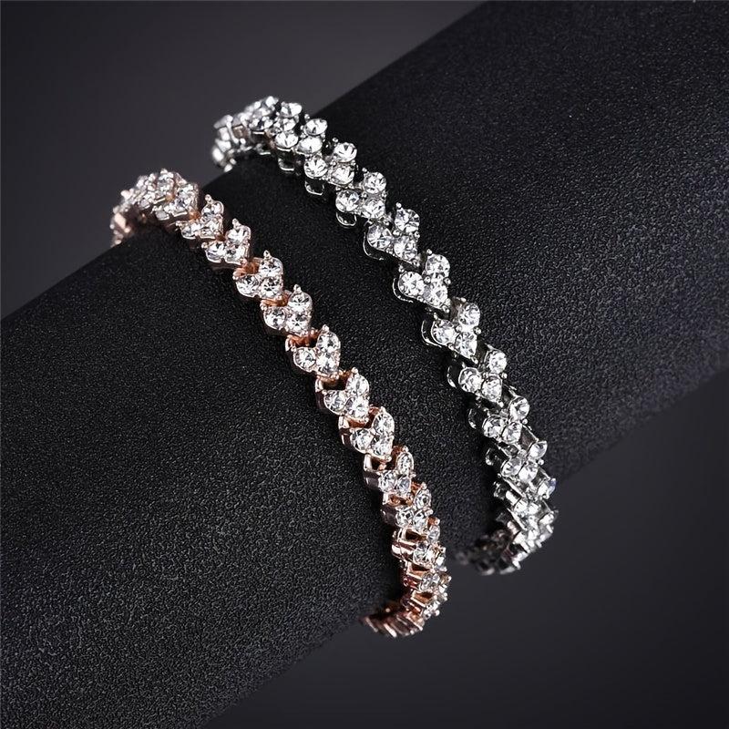 Heart Rhinestone Love Bracelet Women Girls Jewelry