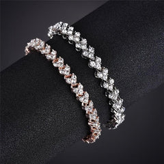 Heart Rhinestone Love Bracelet Women Girls Jewelry