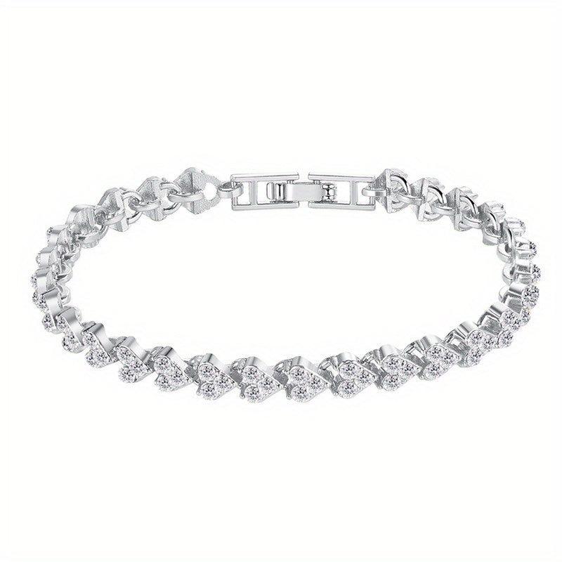 Heart Rhinestone Love Bracelet Women Girls Jewelry