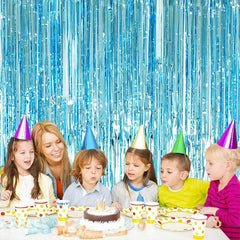 2pcs Metallic Foil Fringe Tinsel Curtain Party Wedding Baby Shower Adult Kids