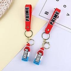 Pvc Soft Plastic Beverage Bottle Doll Key Chain Car Keychain