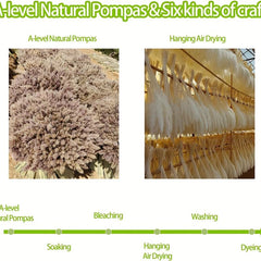 50pcs Dried Pampas Grass Decor Fluffy Long Lasting Bouquet