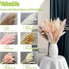50pcs Dried Pampas Grass Decor Fluffy Long Lasting Bouquet