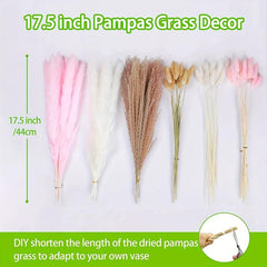 50pcs Dried Pampas Grass Decor Fluffy Long Lasting Bouquet