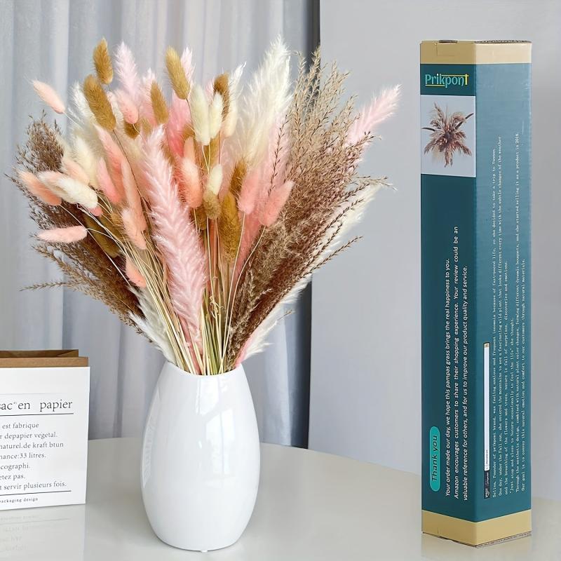 50pcs Dried Pampas Grass Decor Fluffy Long Lasting Bouquet