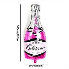 Large Champagne Bottle Wine Glass Aluminum Film Balloon Party Decoration