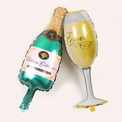 Large Champagne Bottle Wine Glass Aluminum Film Balloon Party Decoration