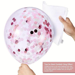 24pcs Pink & Latex Balloons Pink Confetti Balloons Party Decorations