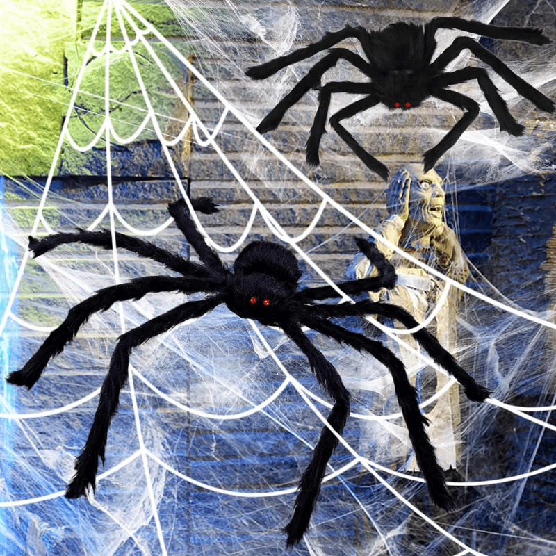 35-43in Plush Spider for Halloween Parties Scary Terror Home Decor