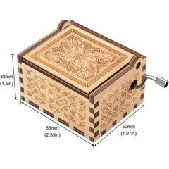 Over the Rainbow Music Box Vintage Hand Cranked Wooden Engraved
