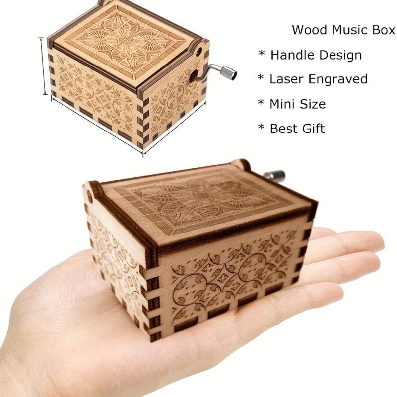 Over the Rainbow Music Box Vintage Hand Cranked Wooden Engraved