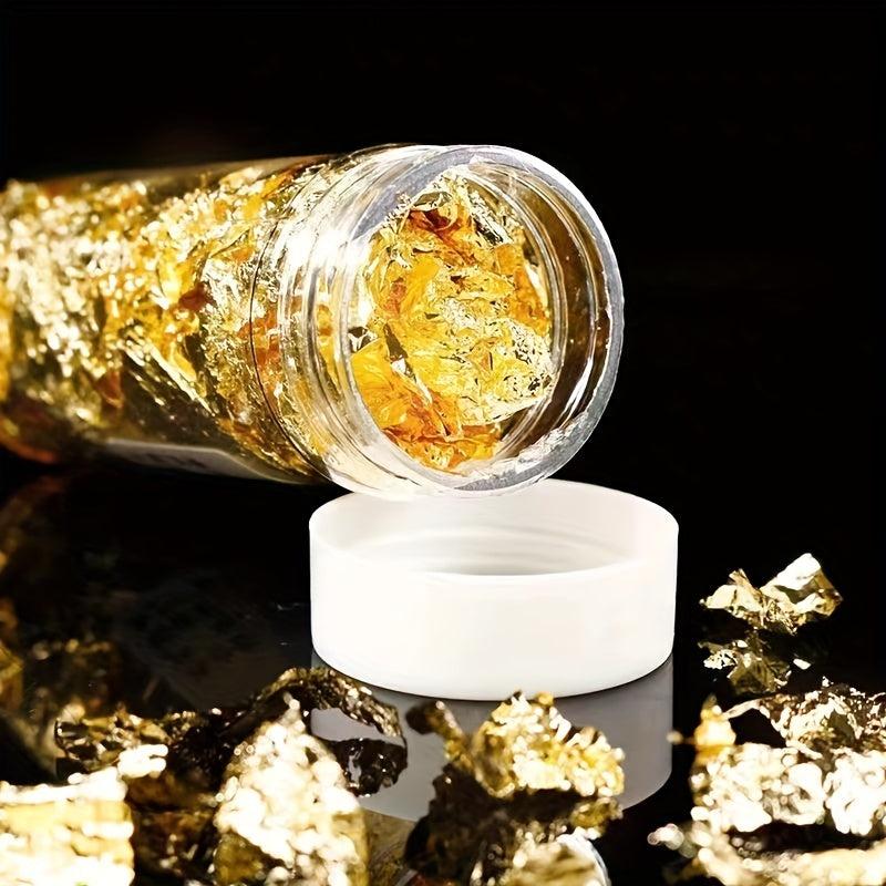 Golden Foil Flakes 0.07oz Edible Leaf Food Cake Decor