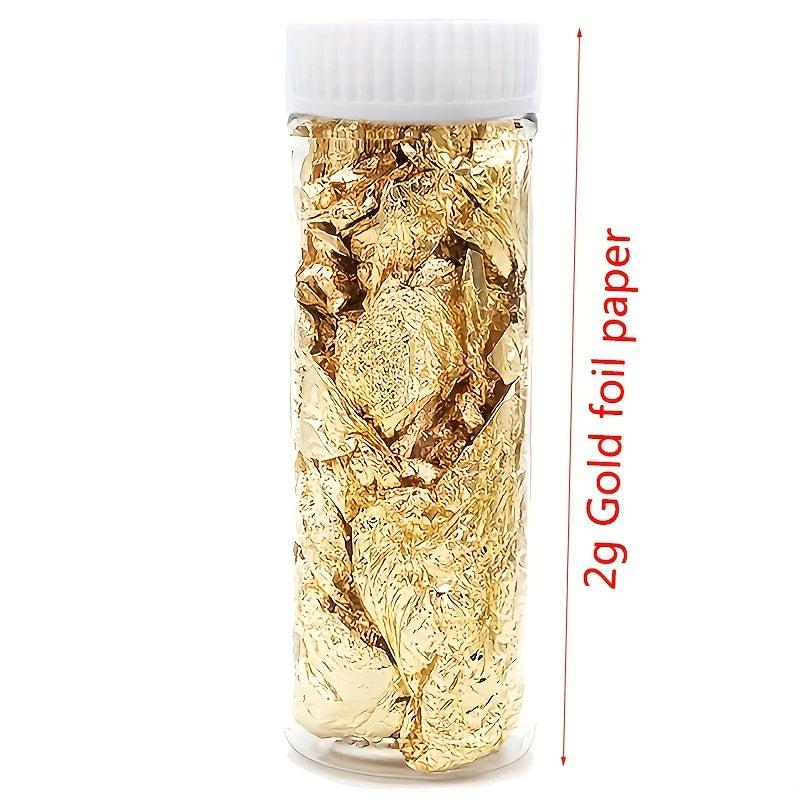 Golden Foil Flakes 0.07oz Edible Leaf Food Cake Decor