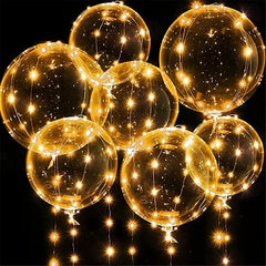 12pcs Glowing LED Balloons with String Lights for Parties and Weddings